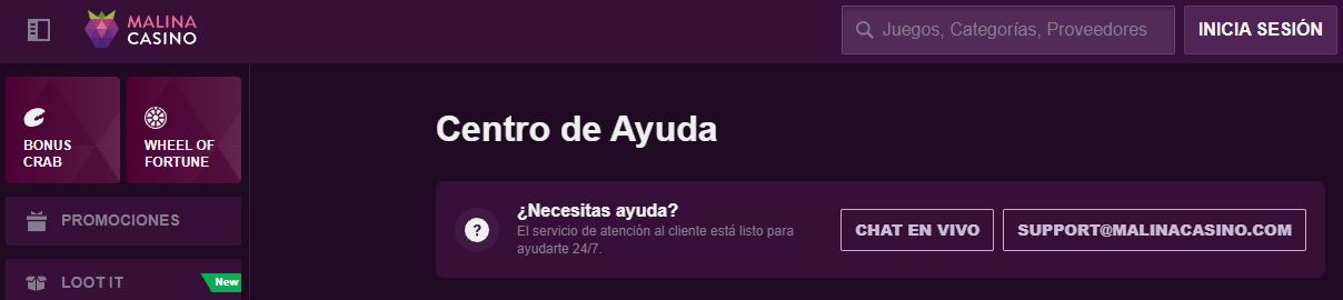 Contacta soporte por chat en vivo disponible siempre